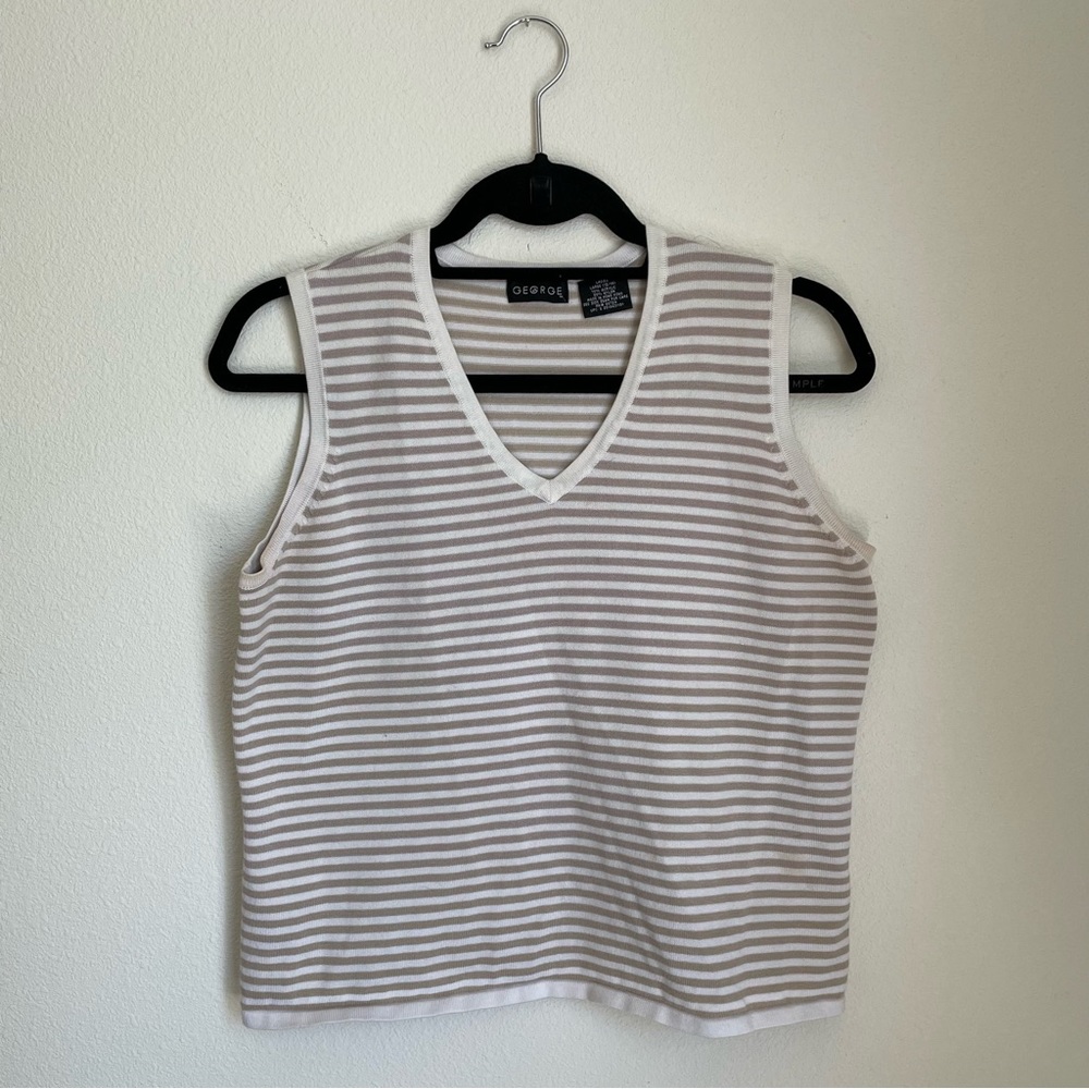 Striped V-neck Sweater Vest